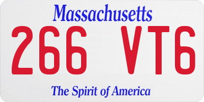 MA license plate 266VT6