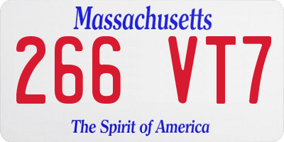 MA license plate 266VT7