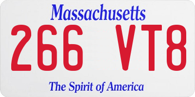 MA license plate 266VT8