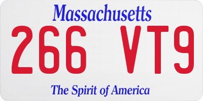 MA license plate 266VT9