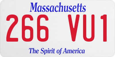 MA license plate 266VU1