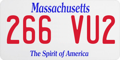 MA license plate 266VU2