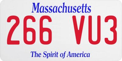 MA license plate 266VU3