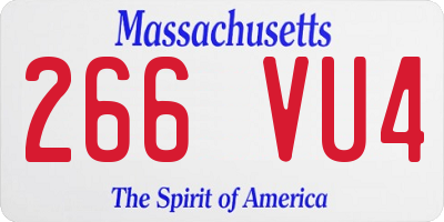 MA license plate 266VU4