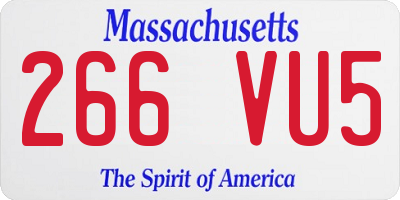 MA license plate 266VU5