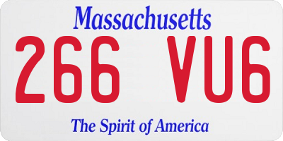 MA license plate 266VU6