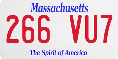 MA license plate 266VU7