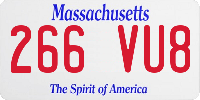 MA license plate 266VU8