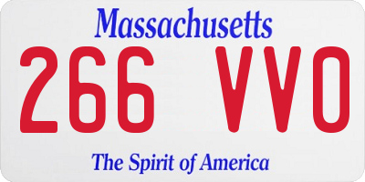 MA license plate 266VV0