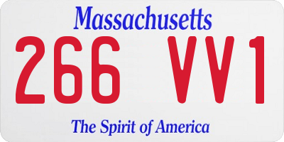 MA license plate 266VV1