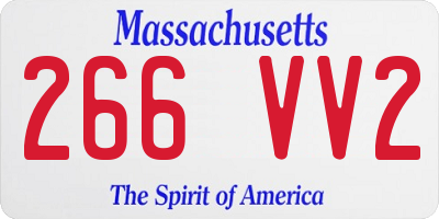 MA license plate 266VV2