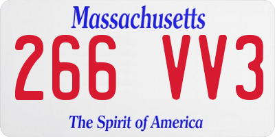 MA license plate 266VV3