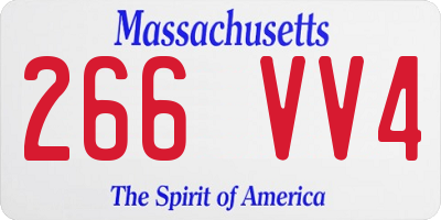 MA license plate 266VV4