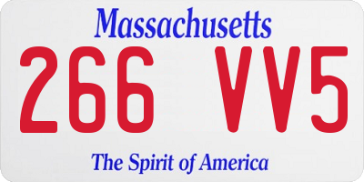 MA license plate 266VV5