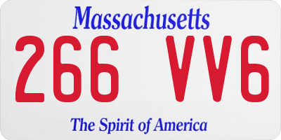 MA license plate 266VV6