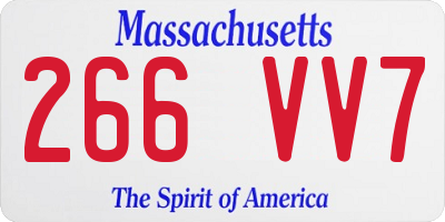 MA license plate 266VV7