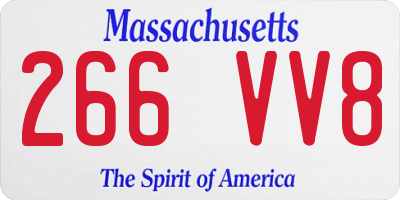 MA license plate 266VV8