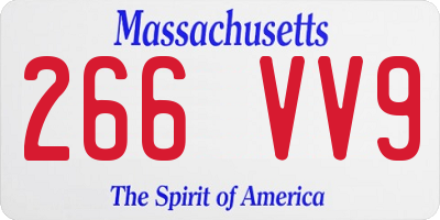 MA license plate 266VV9