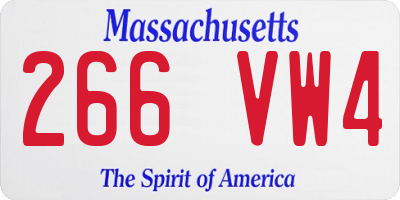MA license plate 266VW4