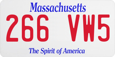 MA license plate 266VW5