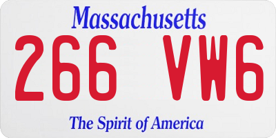 MA license plate 266VW6