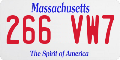MA license plate 266VW7