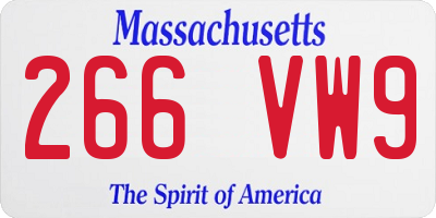 MA license plate 266VW9