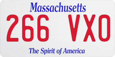 MA license plate 266VX0