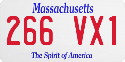MA license plate 266VX1