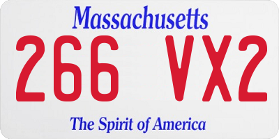 MA license plate 266VX2