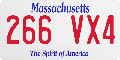 MA license plate 266VX4