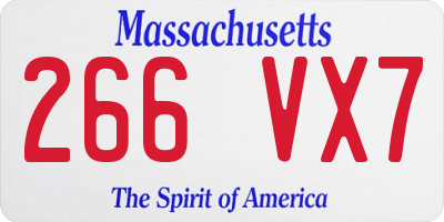 MA license plate 266VX7