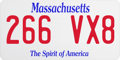MA license plate 266VX8