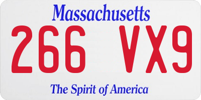MA license plate 266VX9