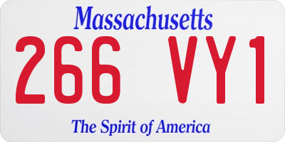 MA license plate 266VY1