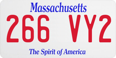 MA license plate 266VY2
