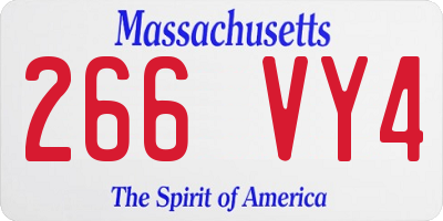 MA license plate 266VY4