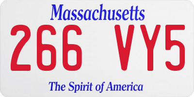 MA license plate 266VY5