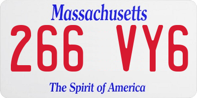 MA license plate 266VY6