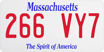 MA license plate 266VY7