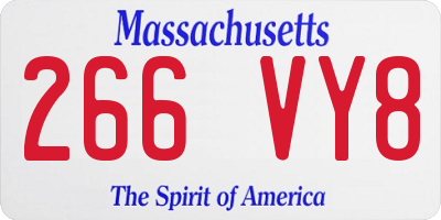 MA license plate 266VY8