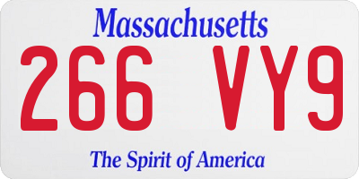 MA license plate 266VY9