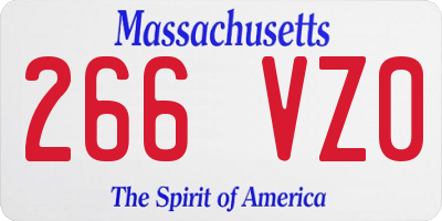 MA license plate 266VZ0