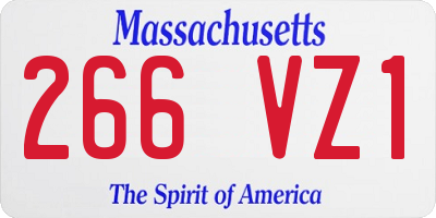 MA license plate 266VZ1