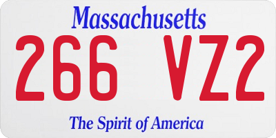 MA license plate 266VZ2