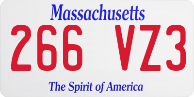 MA license plate 266VZ3