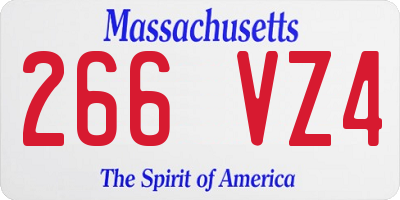 MA license plate 266VZ4