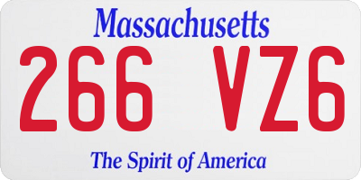 MA license plate 266VZ6