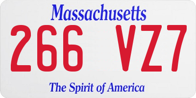 MA license plate 266VZ7