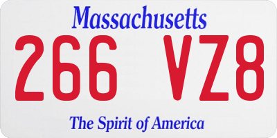 MA license plate 266VZ8